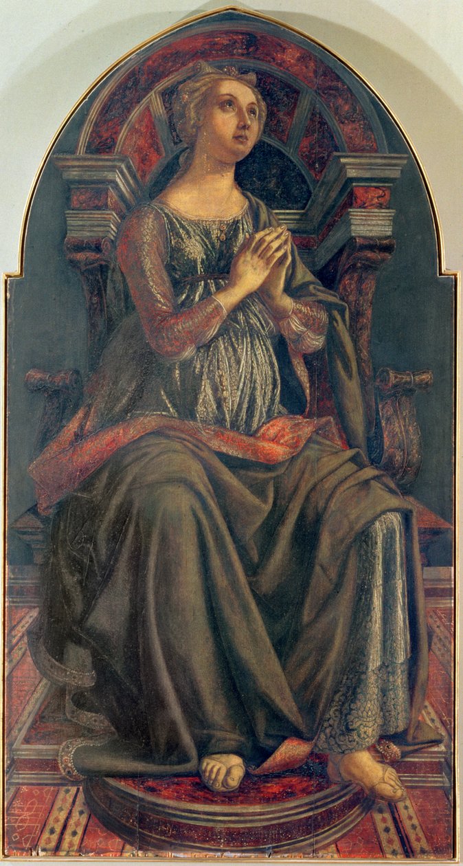 Remény, az erényeket ábrázoló panelsorozatból, amelyet a Kereskedői Céh-terem tanácstermébe terveztek, 1469 (tempera a panelen) alkotó: Piero del Pollaiolo