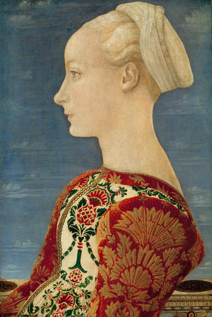 Fiatal hölgy profilportréja, 1465 körül (olaj, panel) alkotó: Piero del Pollaiuolo
