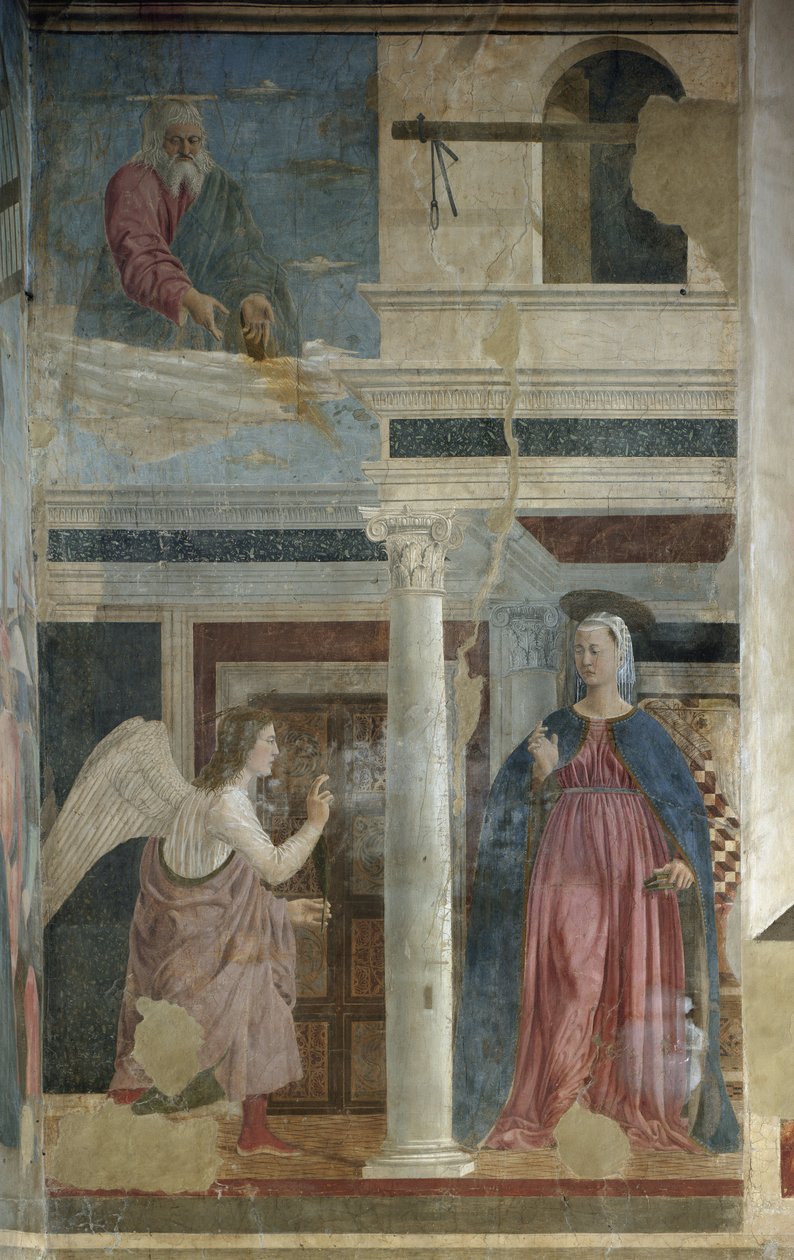 Angyali üdvözlet - Freskó, 1455 körül alkotó: Piero della Francesca