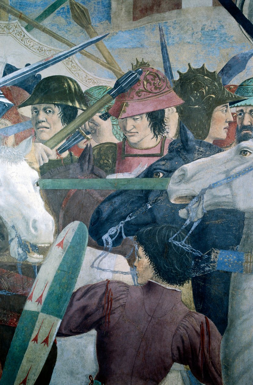 Részlet az igaz kereszt legendájából, amely I. bizánci Hérakleiosz csatáját mutatja II. Chosroes ellen, Piero della Francesca alkotó: Piero della Francesca