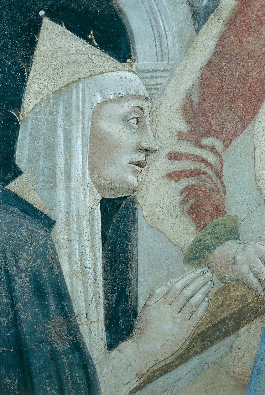 Részlet az Igaz kereszt legendájából, amely bemutatja az igaz kereszt felfedezését és ellenőrzését, Piero della Francesca alkotó: Piero della Francesca