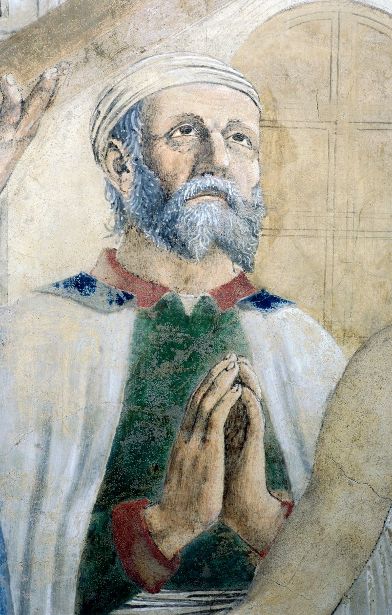 Részlet az Igaz kereszt legendájából, amely bemutatja az igaz kereszt felfedezését és igazolását, Piero della Francesca alkotó: Piero della Francesca