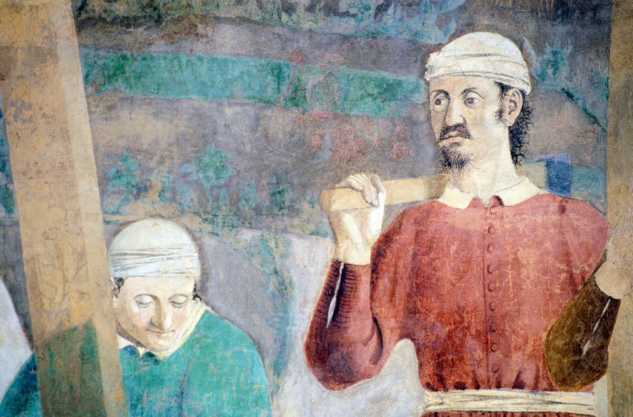 Részlet az Igaz kereszt legendájából, amely bemutatja az igaz kereszt felfedezését és ellenőrzését, Piero della Francesca alkotó: Piero della Francesca