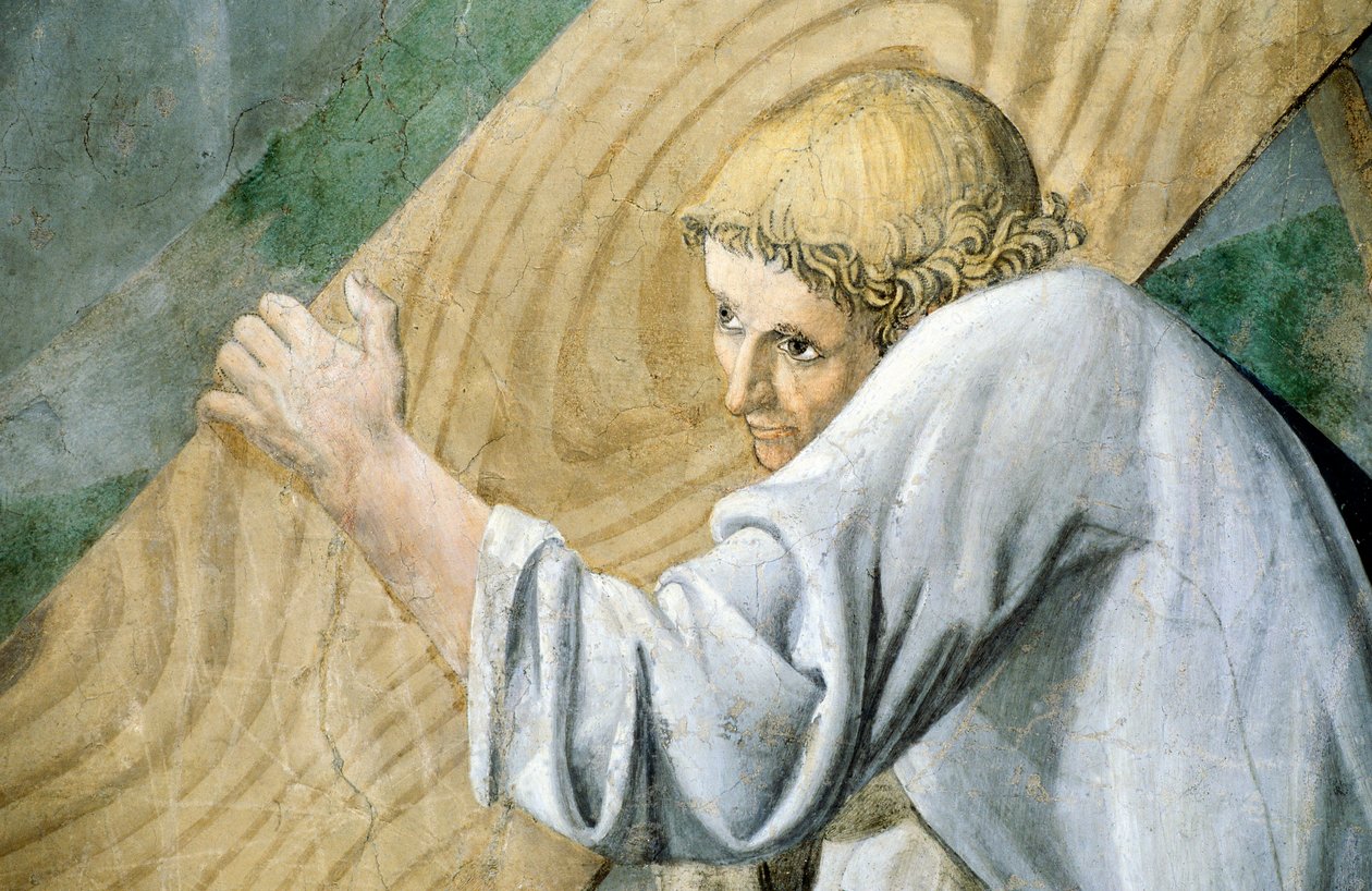 Részlet az igaz kereszt legendájából, amely a szent erdő szállítását mutatja, Piero della Francesca alkotó: Piero della Francesca