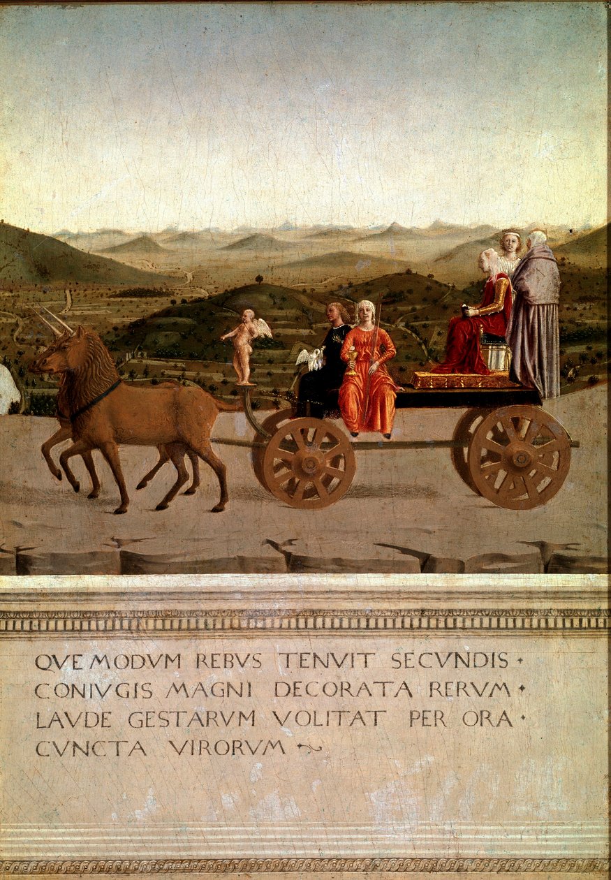 Federico da Montefeltro és Battista Sforza diadaldiptichonja, részlet (Tempera fán alkotó: Piero della Francesca