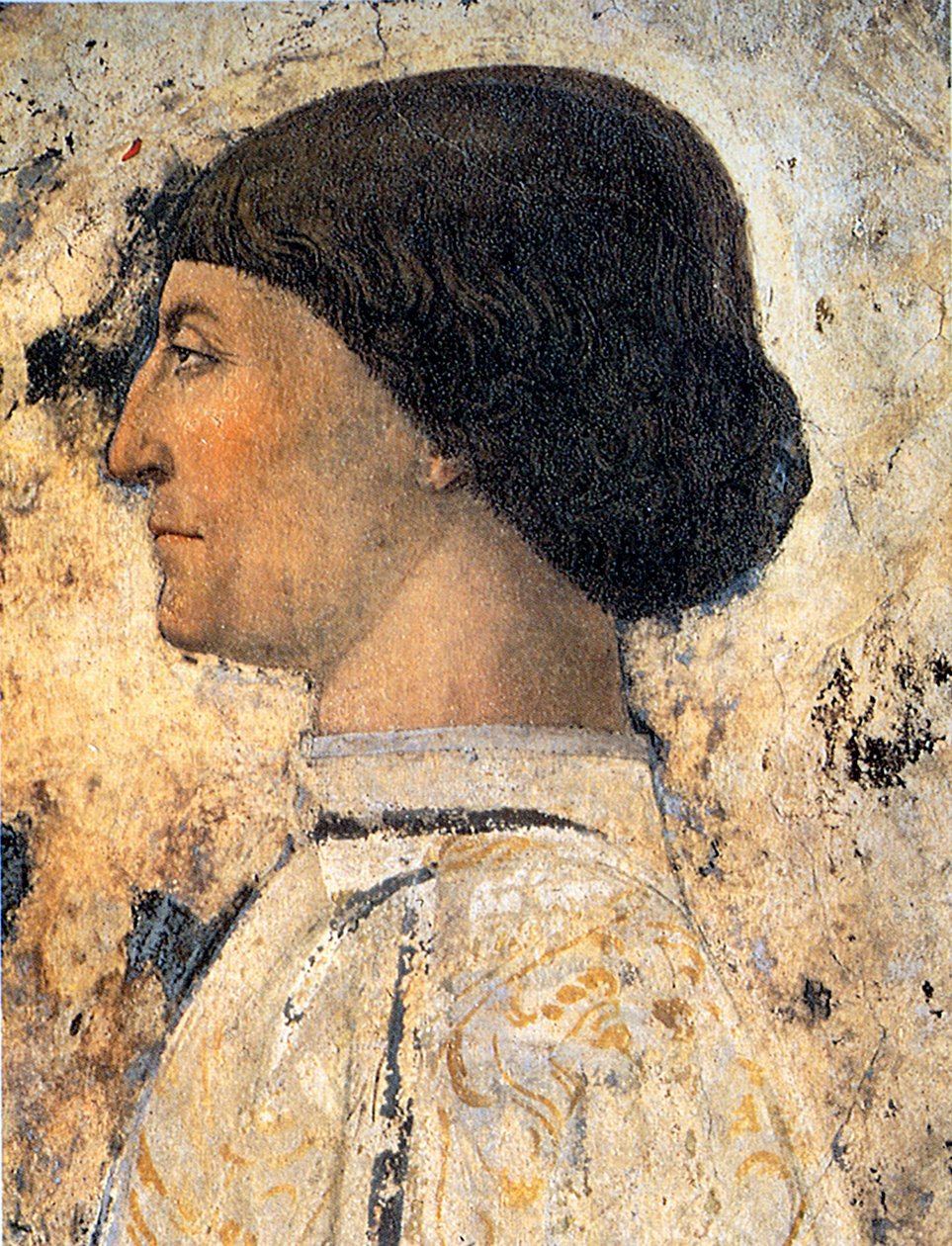 Sigismondo Pandolfo Malatesta freskórészlet a Tempio Malatestiano-ban, Rimini, 1451 alkotó: Piero della Francesca
