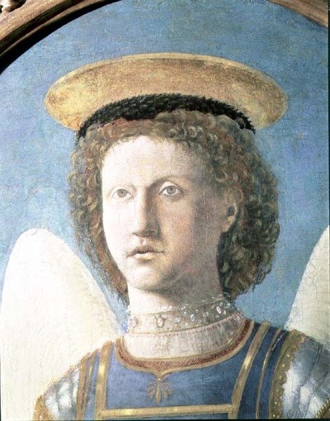 Szent Mihály (részlet) alkotó: Piero della Francesca
