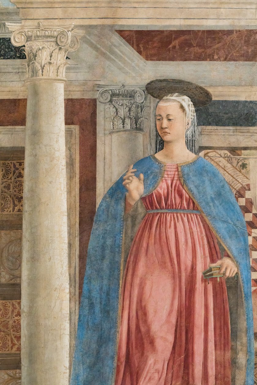 Az Annunciáció, részlet az Igaz Kereszt történeteiből (freskó) alkotó: Piero della Francesca