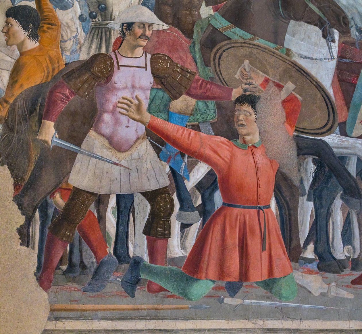 Hérakleiosz és Chosroes csatája, részlet az Igaz Kereszt történeteiből (freskó) alkotó: Piero della Francesca