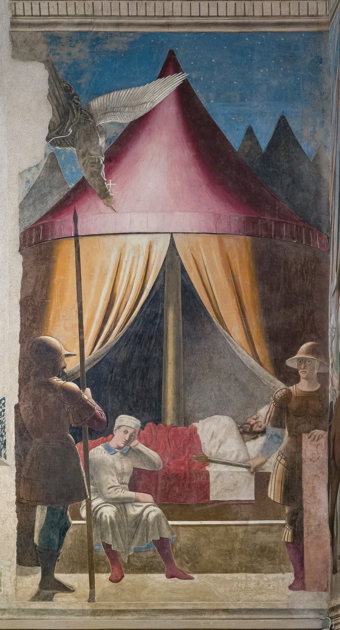Konstantin álma, részlet az Igaz Kereszt történeteiből (freskó) alkotó: Piero della Francesca