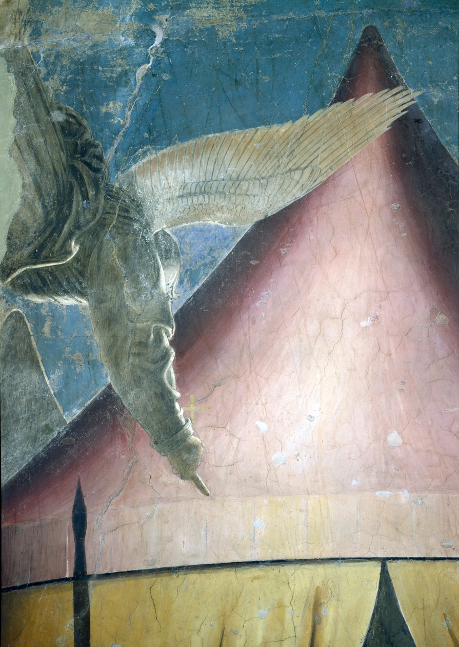 Konstantin álma, az angyal részlete, a True Cross ciklusból, elkészült 1464-es freskó alkotó: Piero della Francesca
