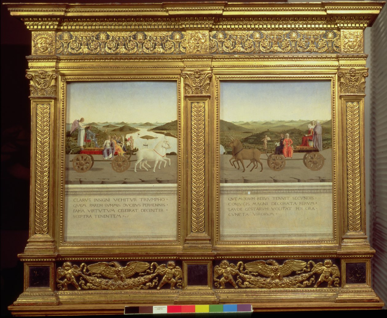 Federico da Montefeltro herceg (1422-82) és Battista Sforza diadala, 1465 körül (tempera a panelen) alkotó: Piero della Francesca
