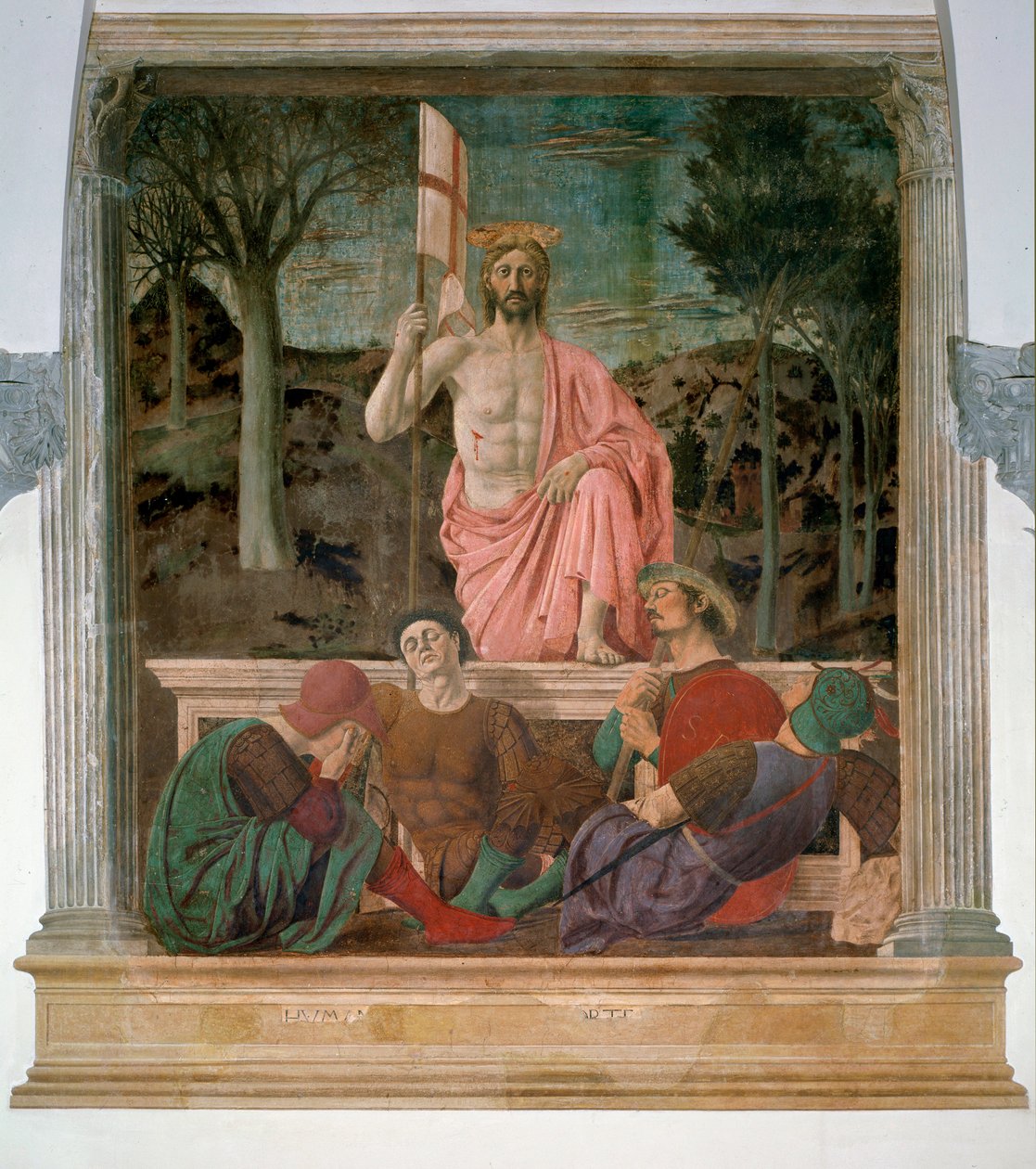 Krisztus feltámadása - Freskó alkotó: Piero della Francesca