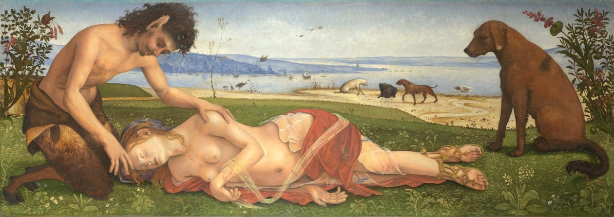 Egy nimfa felett gyászoló szatír, c. 1495 alkotó: Piero di Cosimo