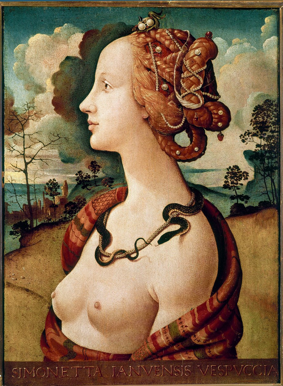Simonetta Vespucci Detrempe női portréja fán, Piero di Lorenzo dit Piero di Cosimo (1462-1521) 1480 V.0,57 x 0,42 m Chantilly, Musee Conde alkotó: Piero di Cosimo
