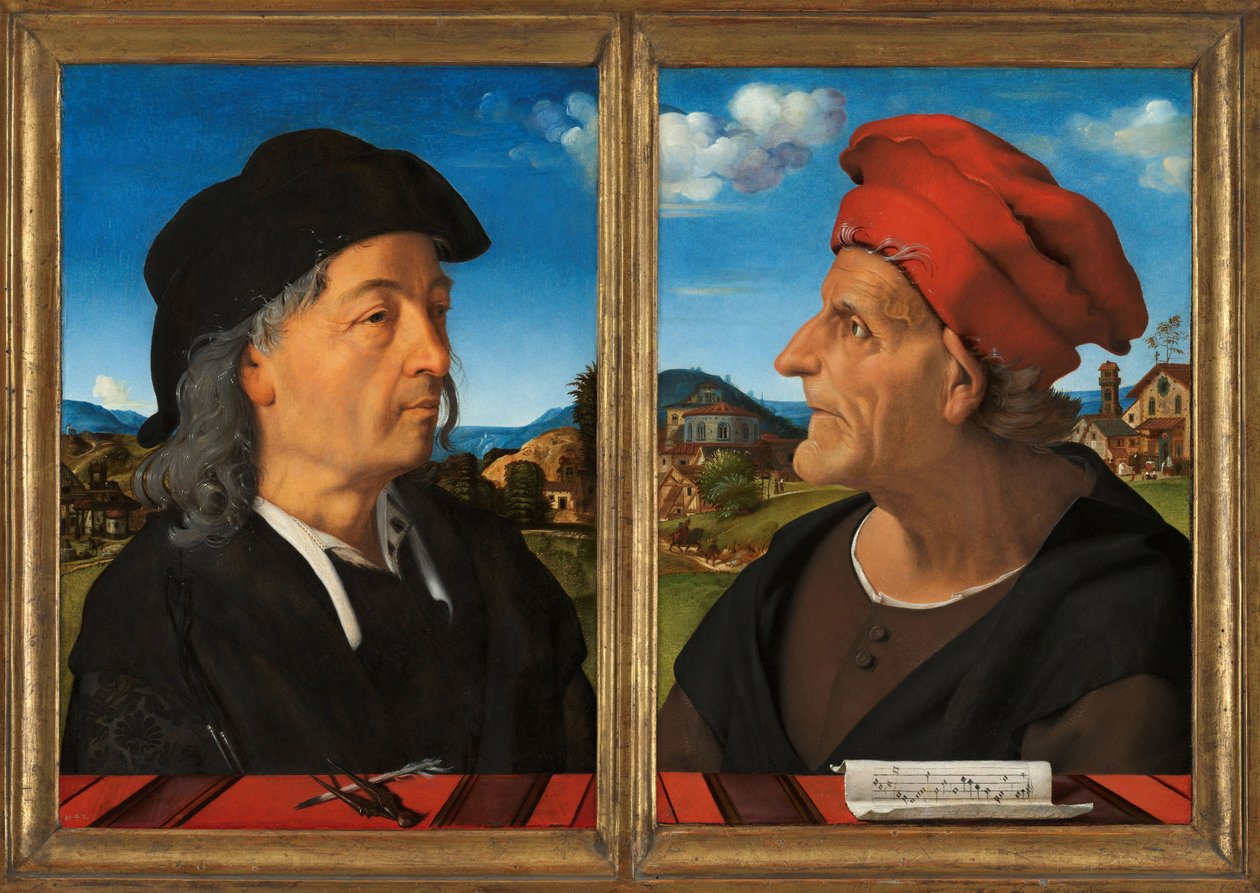 Giuliano és Francesco Giamberti da Sangallo portréi, 1482-1485. alkotó: Piero di Cosimo
