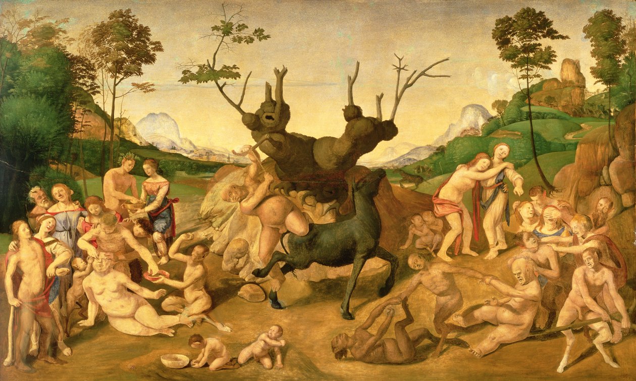 Silenus szerencsétlenségei, 1500 körül (olaj, panel) alkotó: Piero di Cosimo
