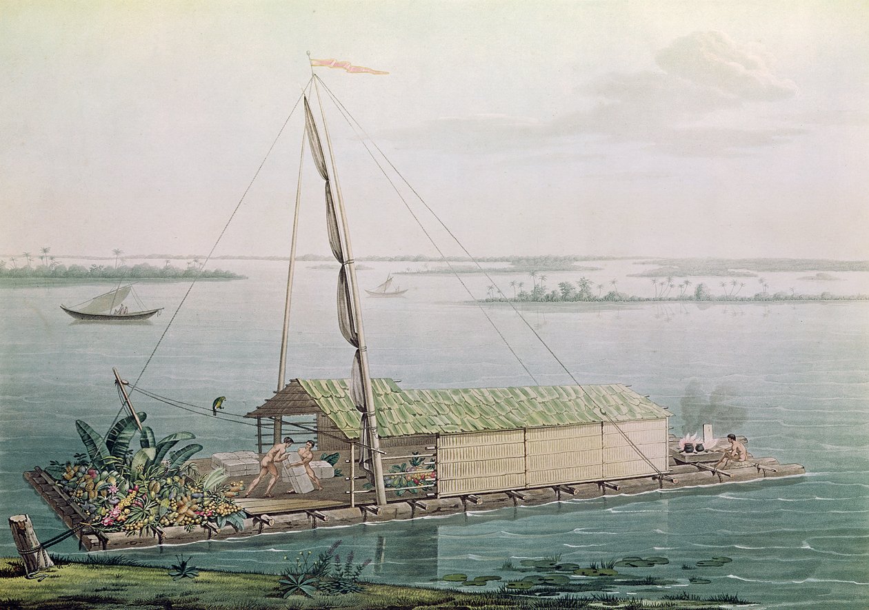 Tutaj a Guayaquil folyón, Alexander de Humboldt (1769-1859) „Voyages aux Regions Equinoxiales du Nouveau Continent”-ből, Michel Bouquet (1807-90) metszetével, 1814-ben megjelent (színes metszet) alkotó: Pierre Antoine Marchais