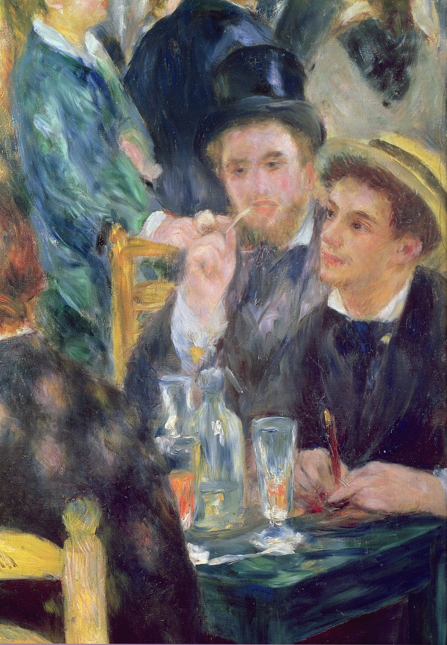 Bál a Moulin de la Galette-ben, két ülő férfi részlete, 1876, olaj, vászon alkotó: Pierre Auguste Renoir