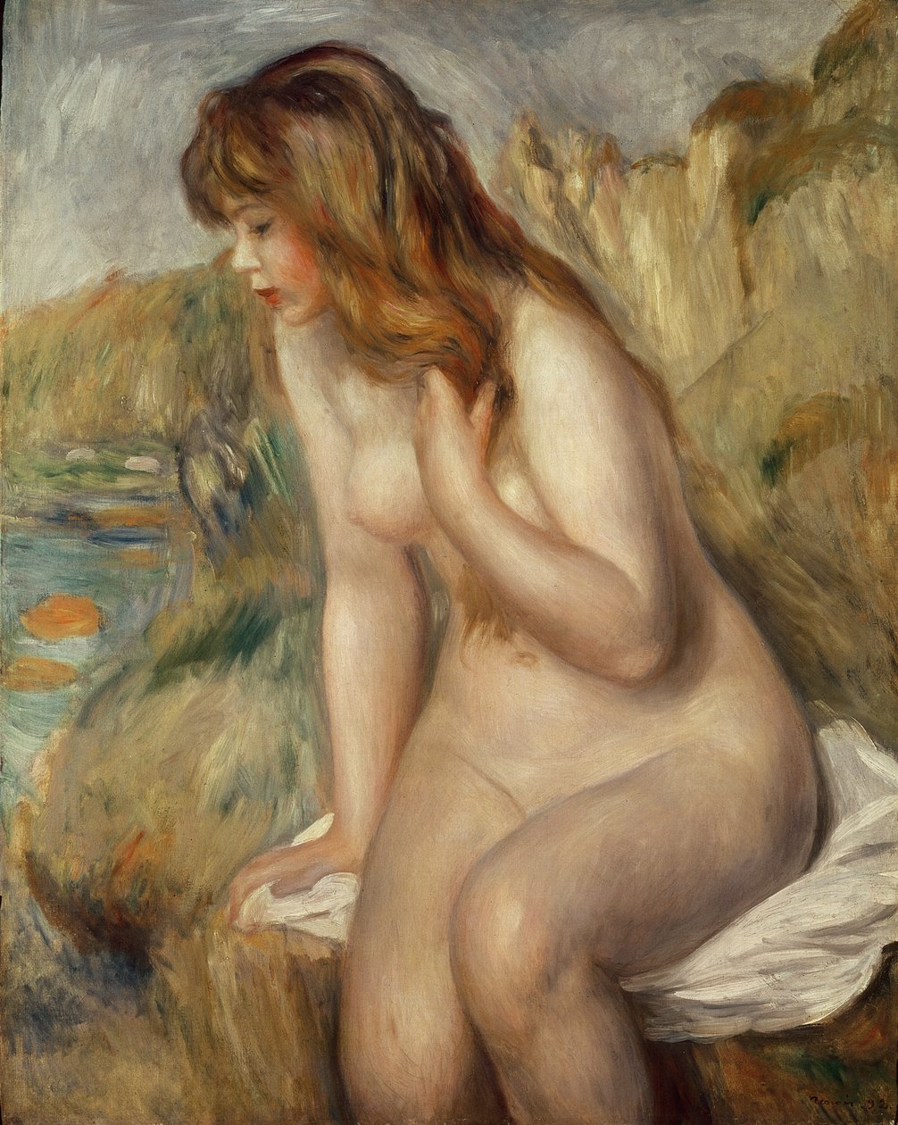Sziklán ülő fürdőző, 1892 alkotó: Pierre Auguste Renoir