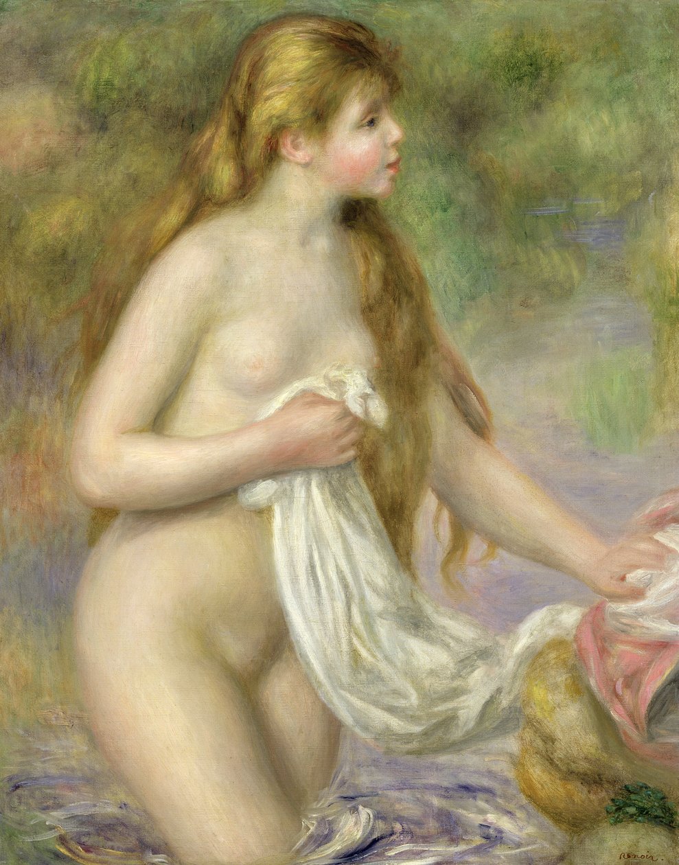 Hosszú hajú fürdőző, 1895 körül alkotó: Pierre Auguste Renoir