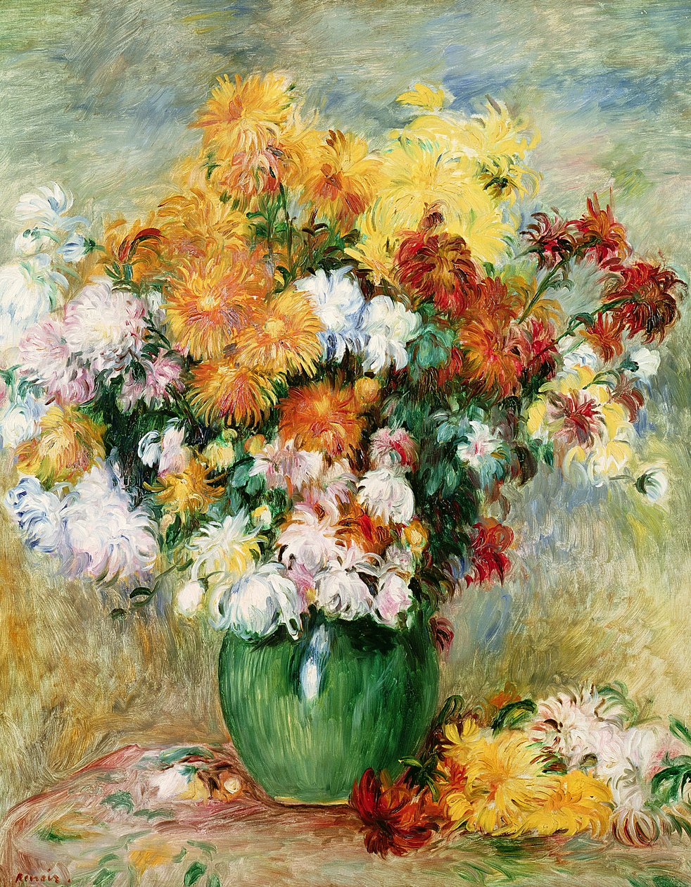 Krizantém csokor, 1884 körül alkotó: Pierre Auguste Renoir
