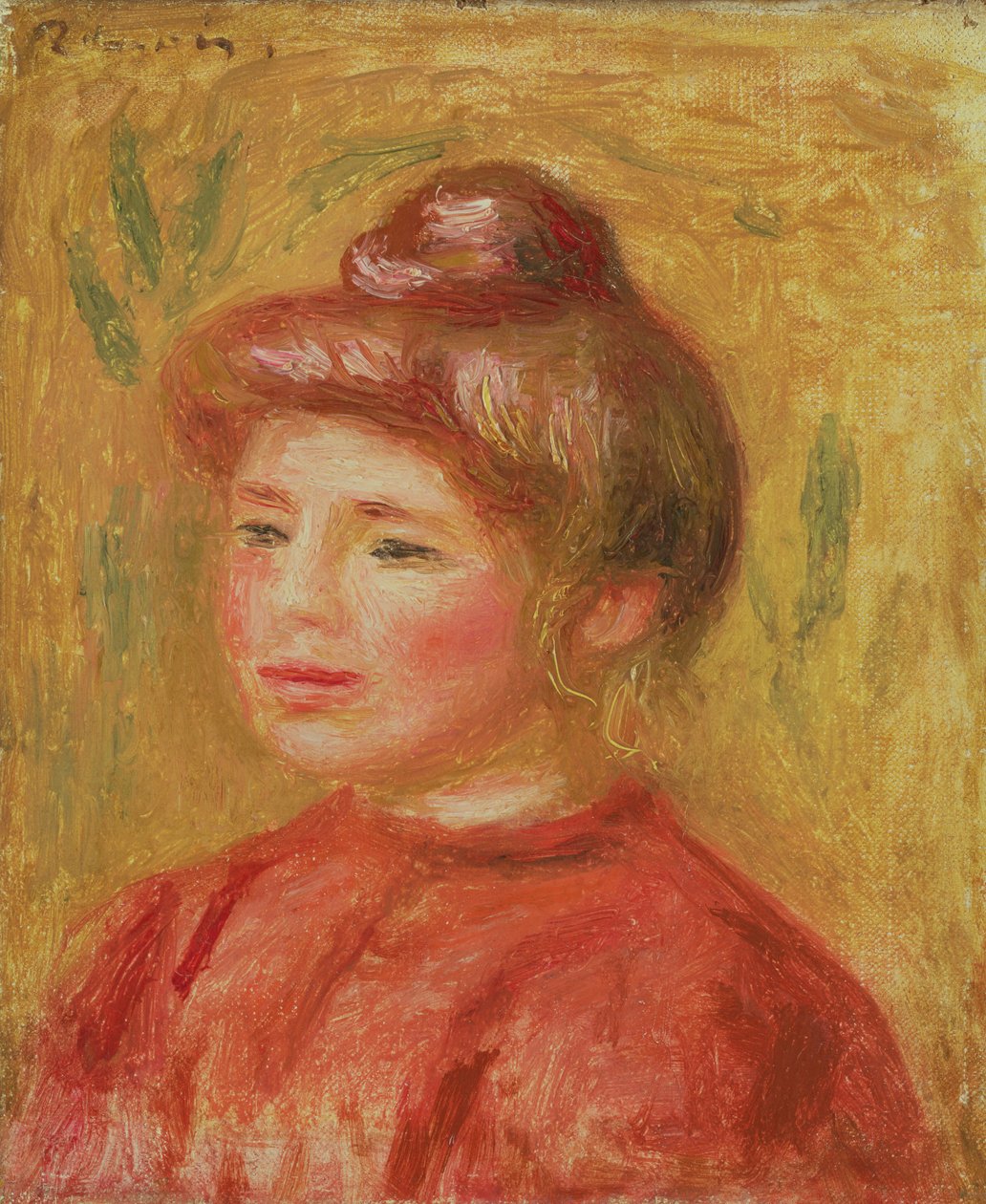 Vörös ruhás nő mellszobra 1905–2008 alkotó: Pierre Auguste Renoir