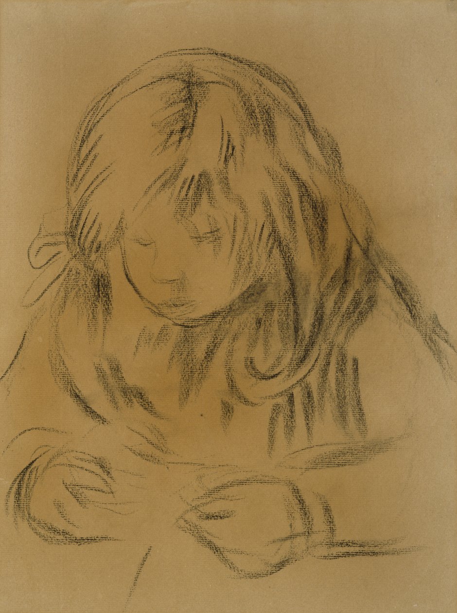 Gyermekvarrás, 1906 (szén, szőtt papíron) alkotó: Pierre-Auguste Renoir