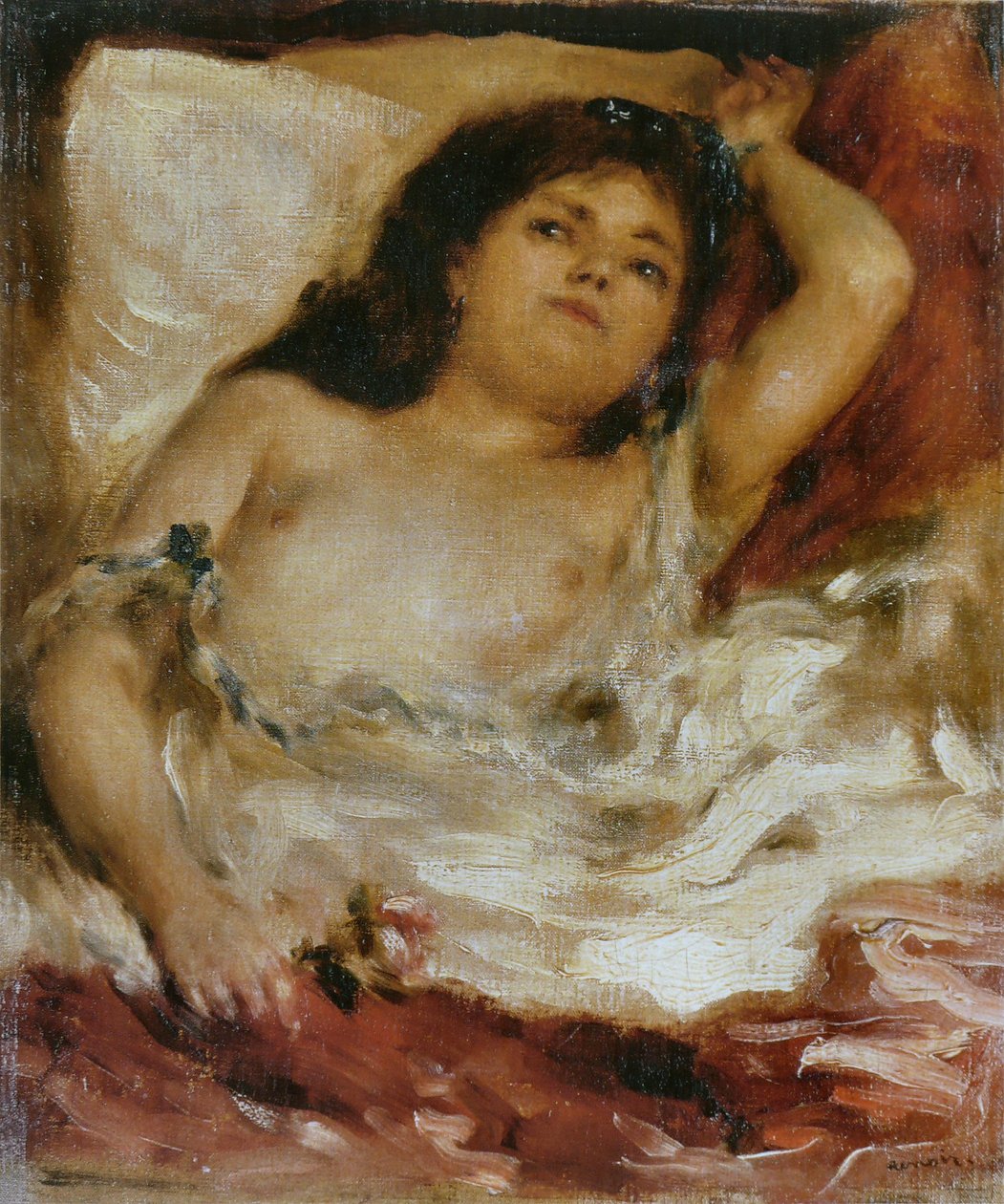 Félmeztelen nő fekve alkotó: Pierre Auguste Renoir