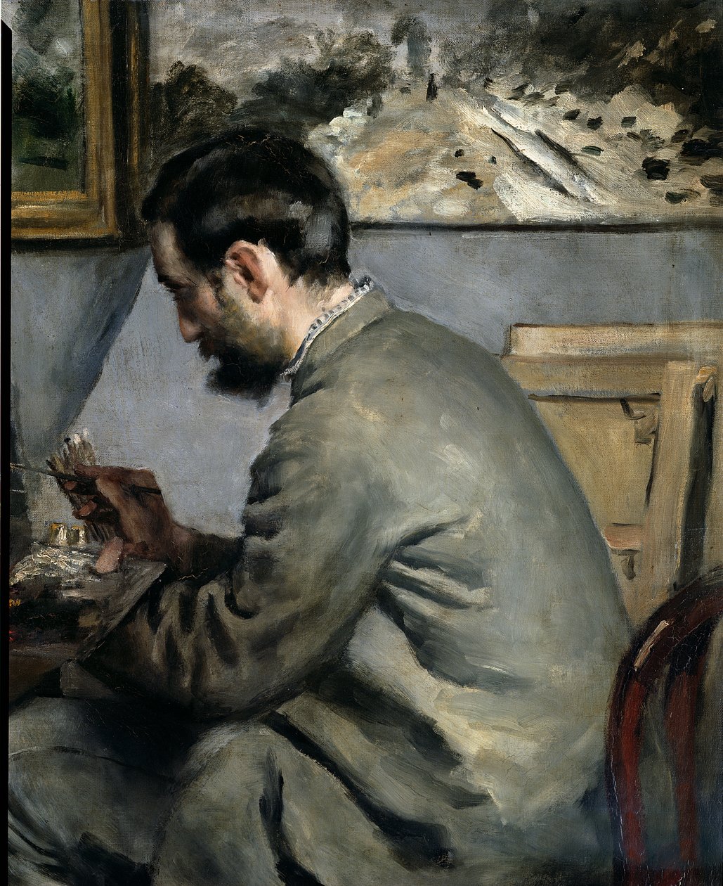 Frederick Bazille a festőállványánál, 1867 olaj, vászon, 28936 részlet alkotó: Pierre Auguste Renoir