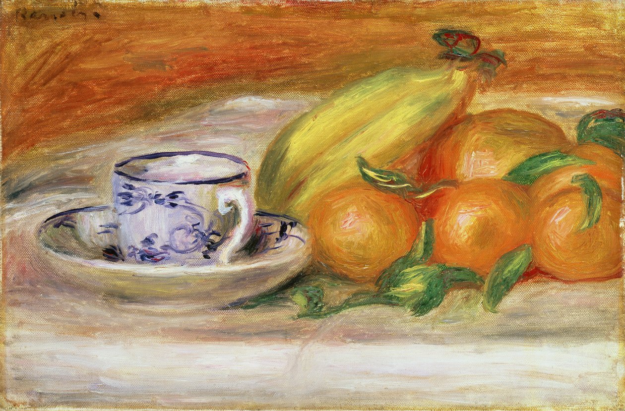 Gyümölcs pohárral és csészealjjal, 1913 körül alkotó: Pierre Auguste Renoir