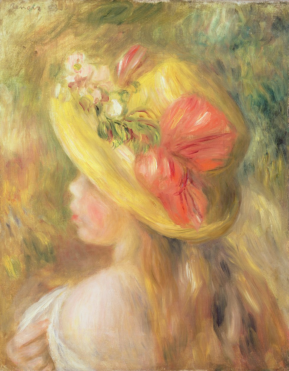 Egy kalapos lány feje, 1893 alkotó: Pierre Auguste Renoir