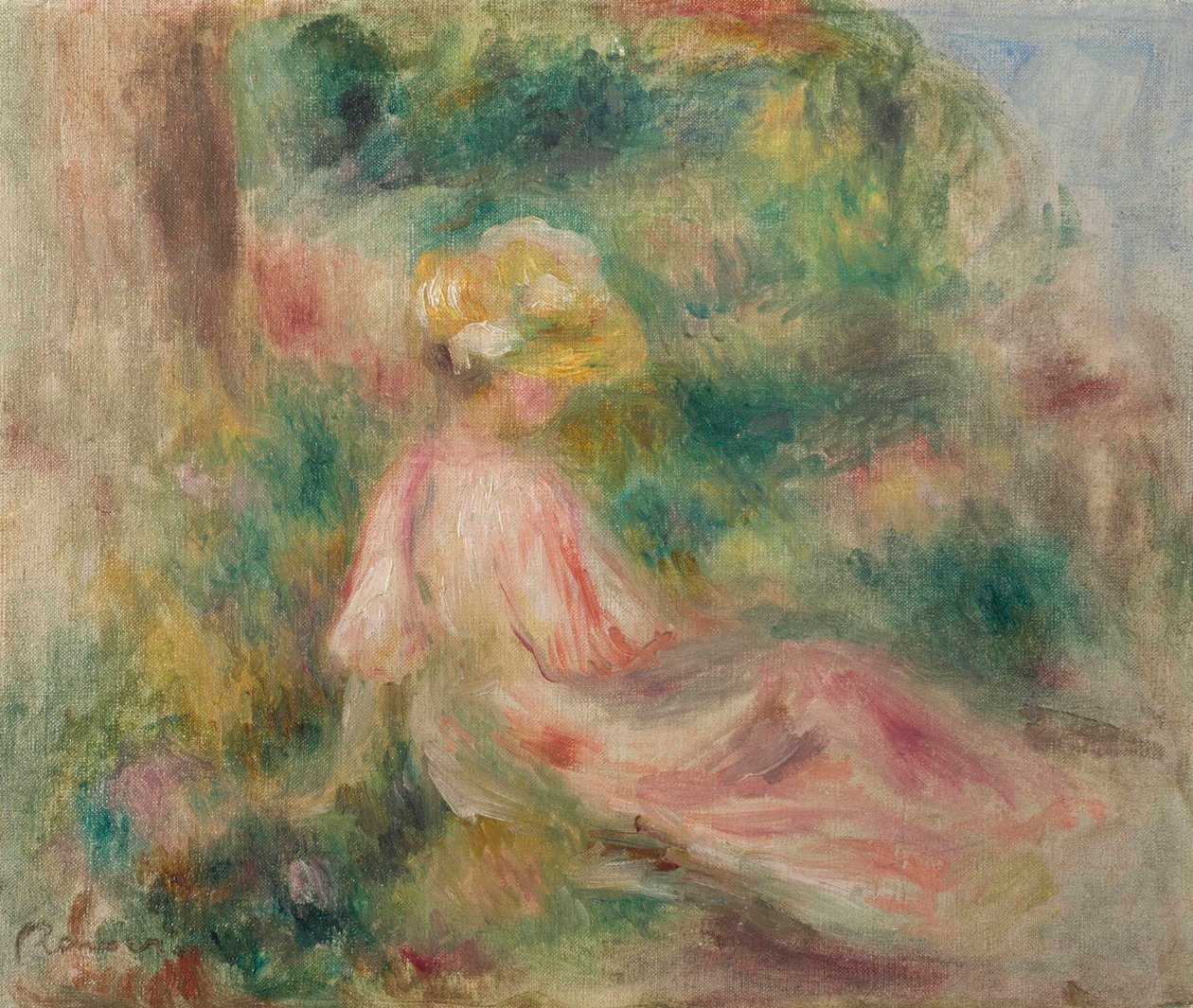 Fiatal lány egy réten alkotó: Pierre Auguste Renoir