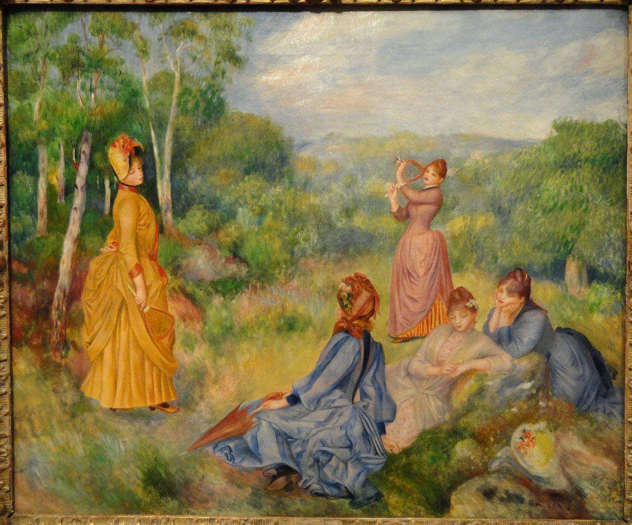 Fiatal lányok Shuttlecockot játszanak alkotó: Pierre Auguste Renoir