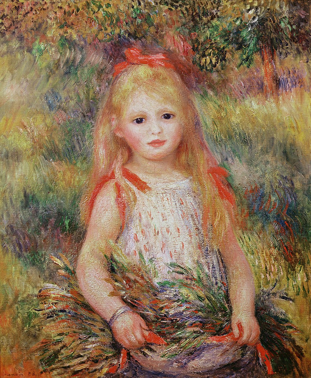 Virágot vivő kislány, avagy A kis takarító, 1888 alkotó: Pierre Auguste Renoir