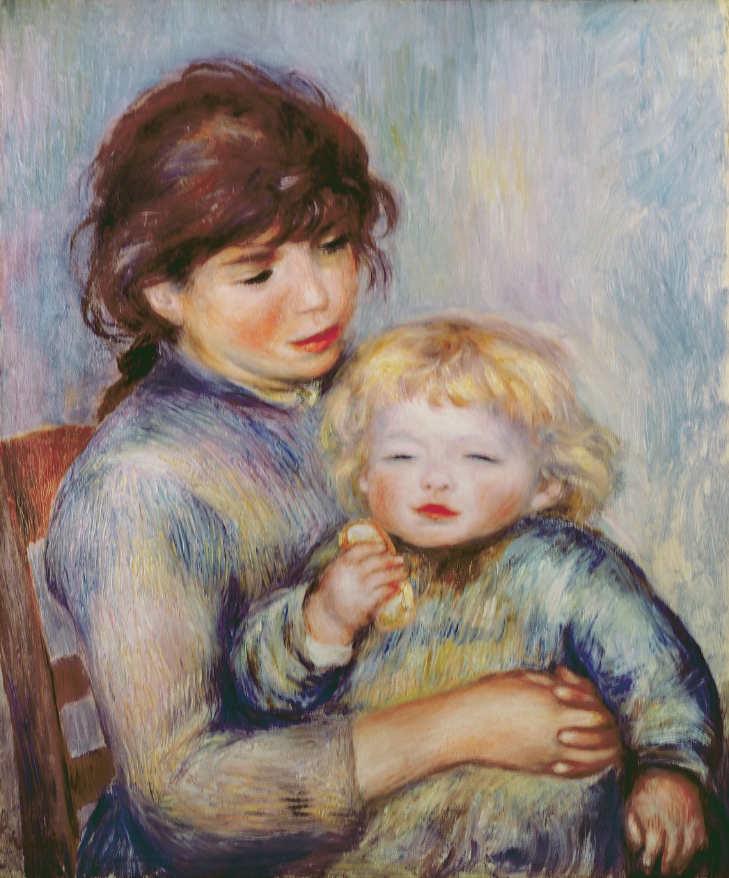 Kismama, vagy Gyermek egy keksszel, 1887 alkotó: Pierre Auguste Renoir
