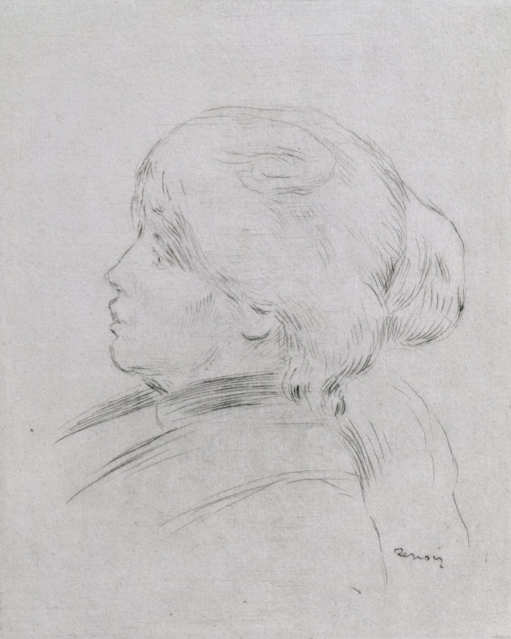 Berthe Morisot portréja (1841-95) 1892-3, kocsma. 1924 (szárazpont) alkotó: Pierre Auguste Renoir