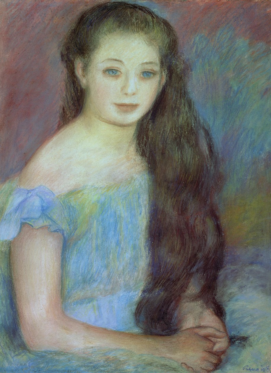 Kék szemű fiatal lány portréja, 1887 (pasztell) alkotó: Pierre Auguste Renoir