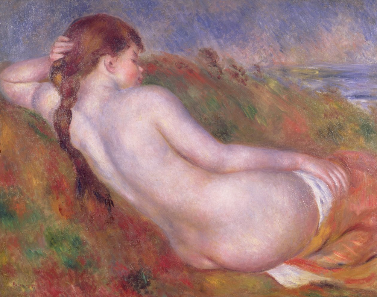 Fekvő meztelenül egy tájban alkotó: Pierre Auguste Renoir
