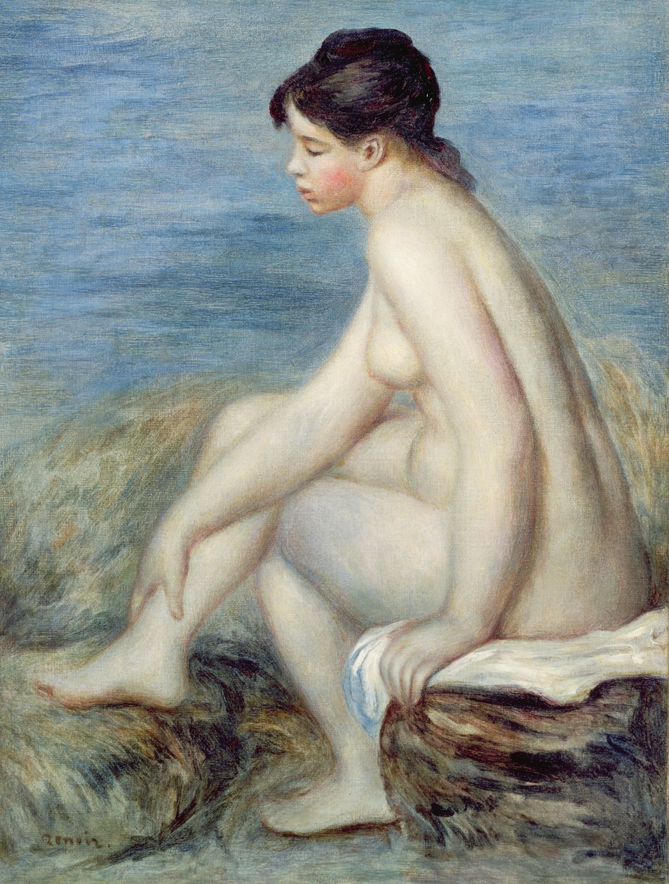 Ülő fürdőző alkotó: Pierre Auguste Renoir