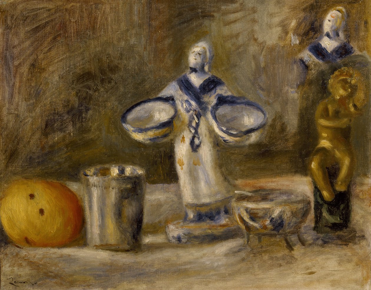 Csendélet fajanszfigurával, XIX alkotó: Pierre Auguste Renoir