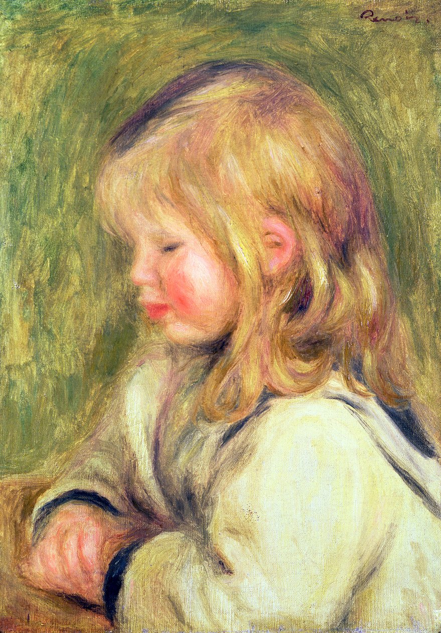 A gyermek fehér ingben felolvasás, 1905 alkotó: Pierre Auguste Renoir
