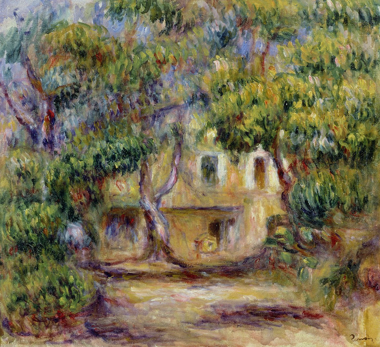 A Les Collettes-i farm, 1915 körül alkotó: Pierre Auguste Renoir