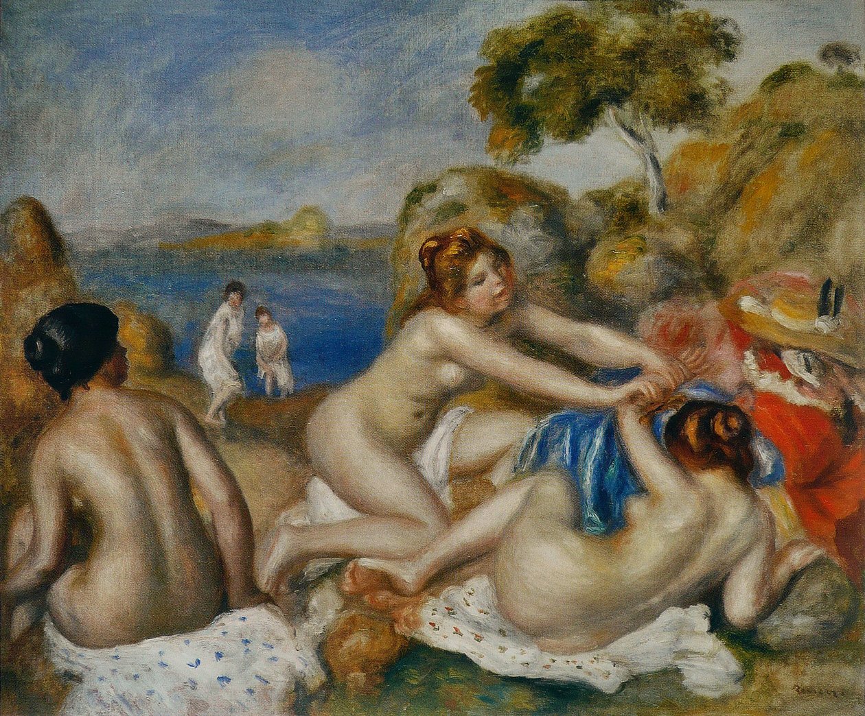 Három fürdőző rákokkal alkotó: Pierre Auguste Renoir