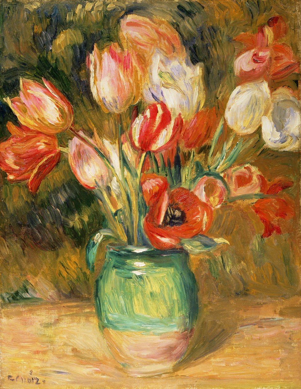 Tulipánok egy vázában alkotó: Pierre Auguste Renoir