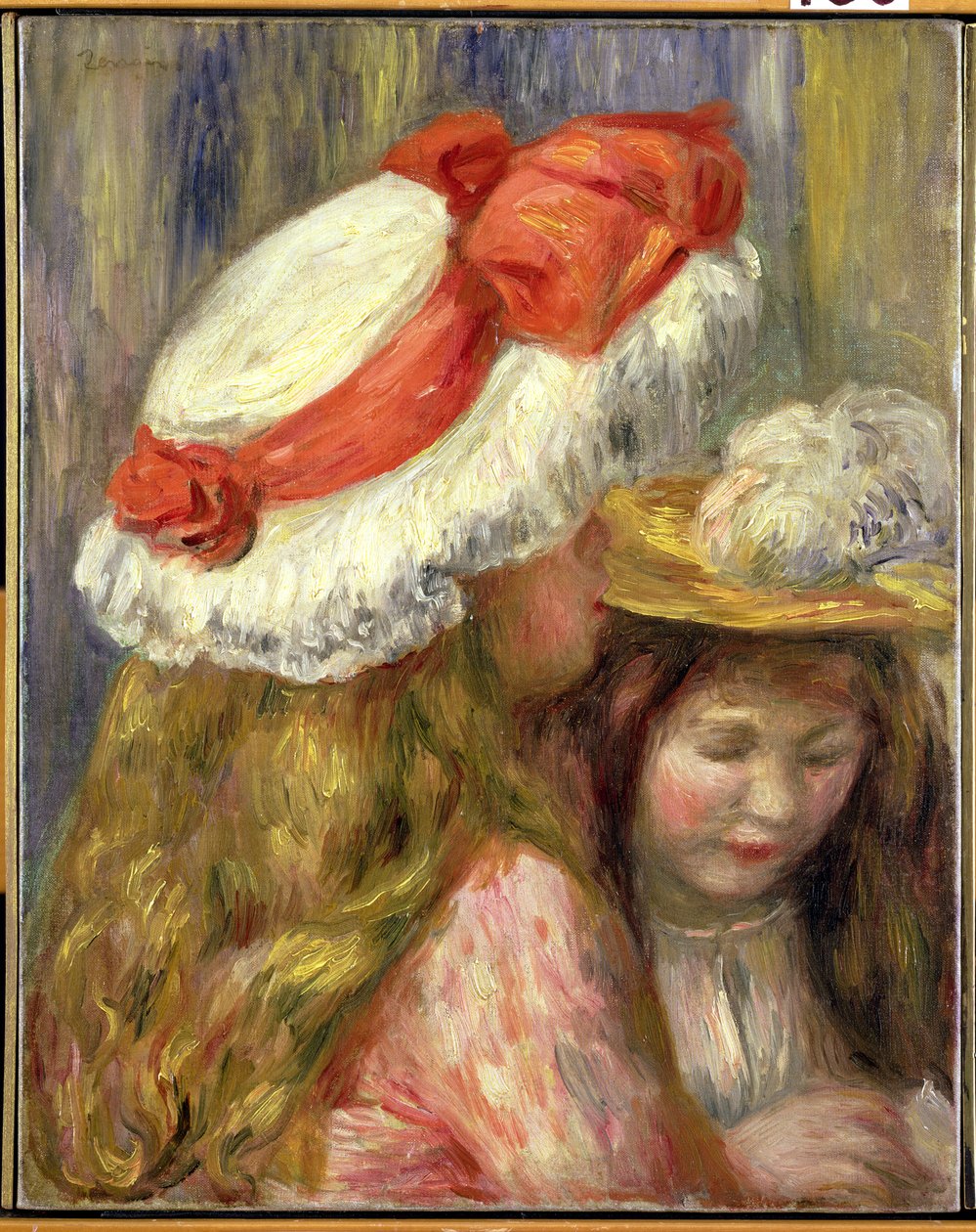 Két kalapos lány, 1890 körül alkotó: Pierre Auguste Renoir