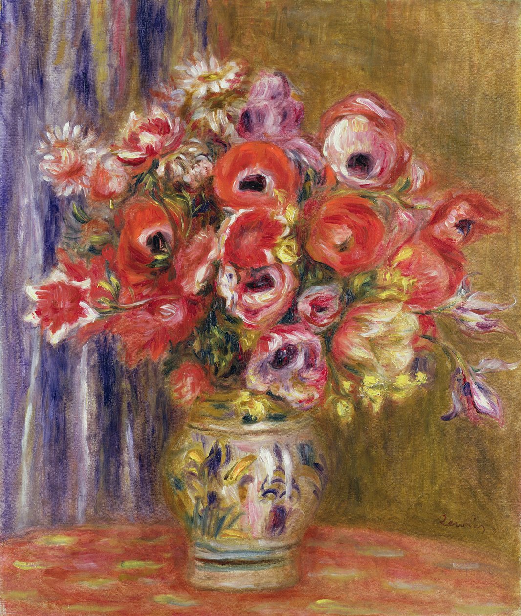 Tulipán és kökörcsin váza, 1895 körül alkotó: Pierre Auguste Renoir