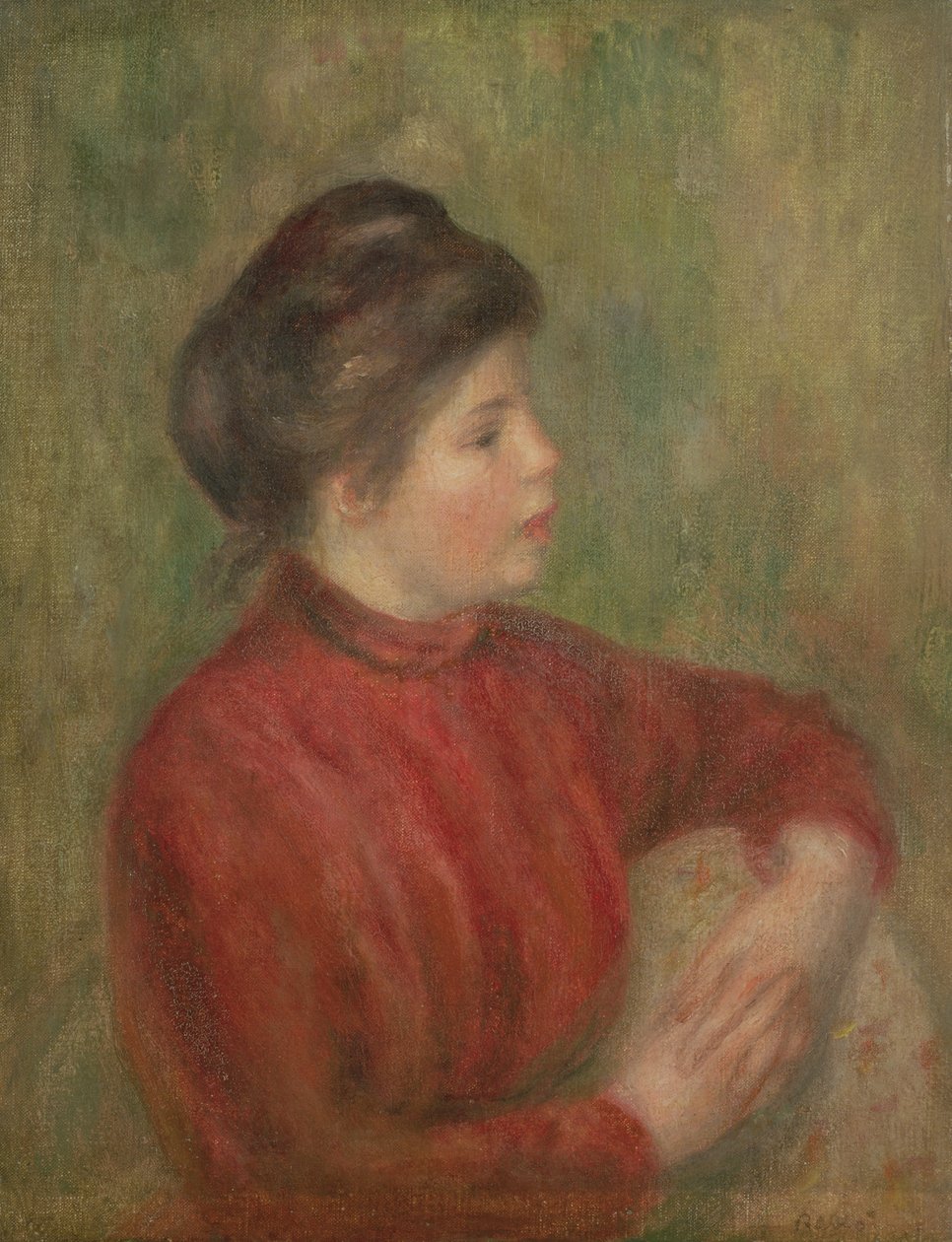 Kézzel a székre támaszkodó nő, 1891 alkotó: Pierre Auguste Renoir