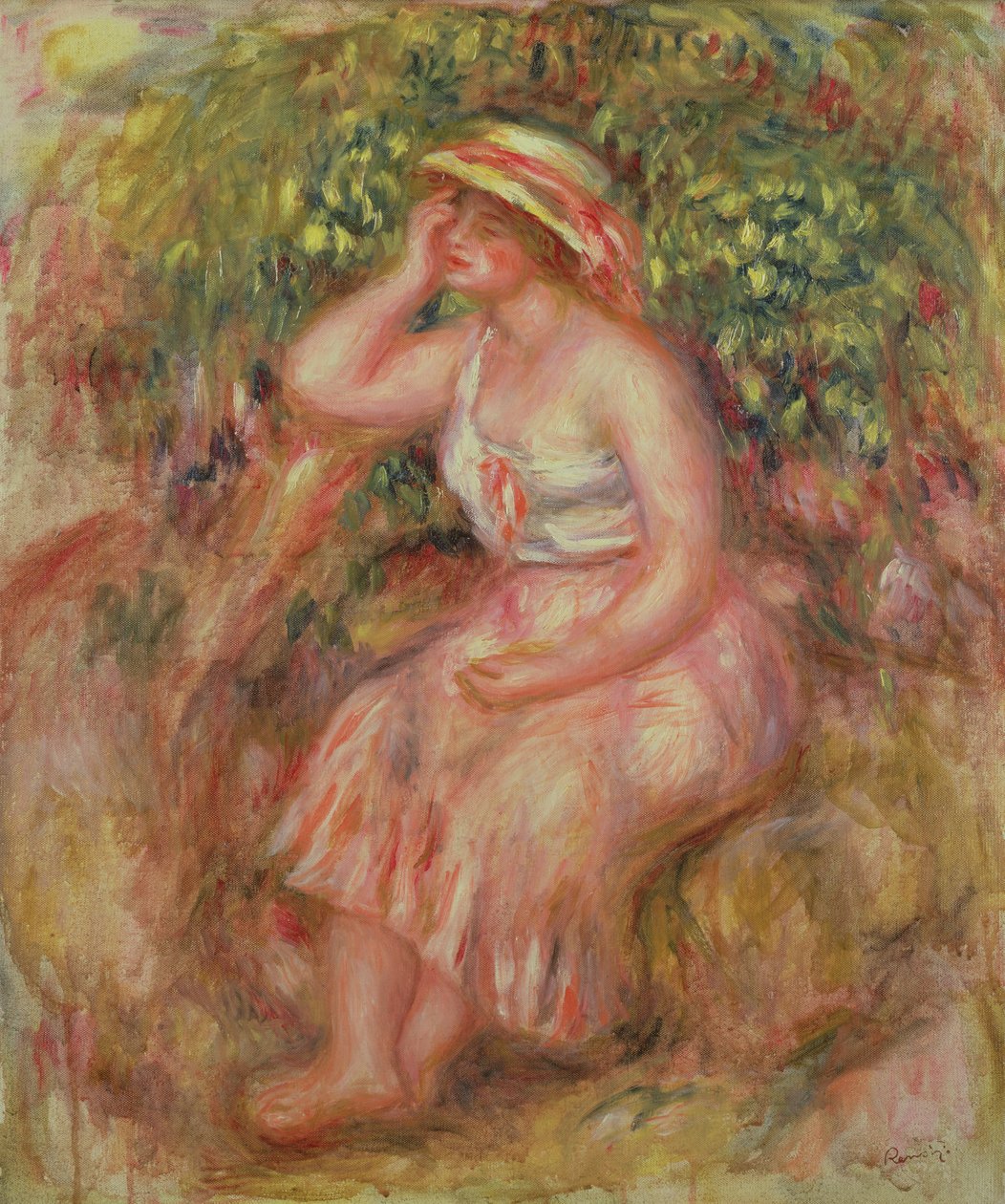 Nő pihen egy fa mellett, 1915-17 alkotó: Pierre Auguste Renoir