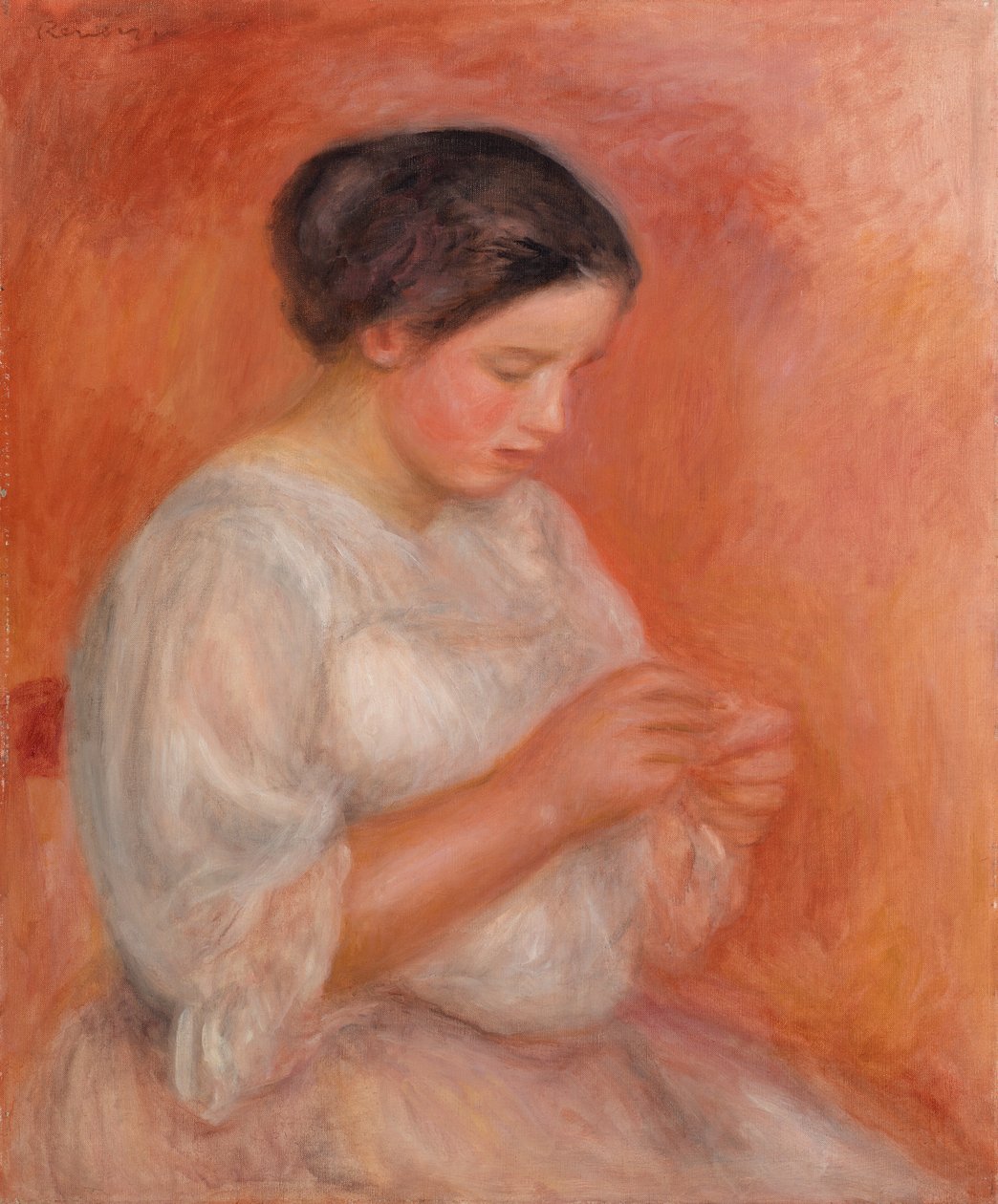 Nő varrás alkotó: Pierre Auguste Renoir